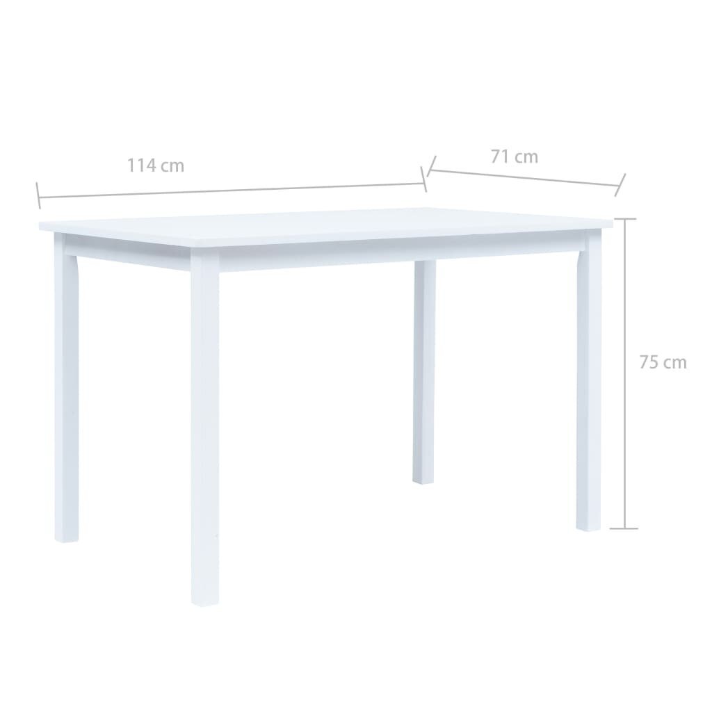 Stalas, 114x71x75cm, baltas kaina ir informacija | Virtuvės ir valgomojo stalai, staliukai | pigu.lt