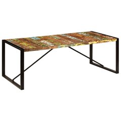 Stalas, 220x100x75cm, perdirbtos medienos masyvas цена и информация | Кухонные и обеденные столы | pigu.lt