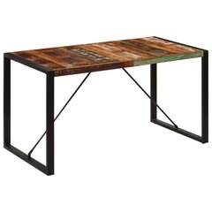 Stalas, 140x70x75cm, perdirbtos medienos masyvas kaina ir informacija | Virtuvės ir valgomojo stalai, staliukai | pigu.lt