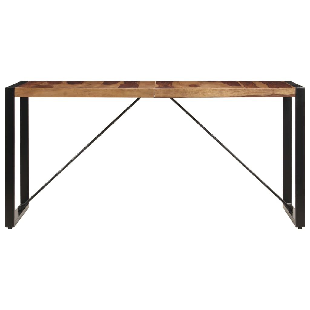 Stalas, 140x70x75cm, rausv. dalb. medienos masyvas цена и информация | Virtuvės ir valgomojo stalai, staliukai | pigu.lt