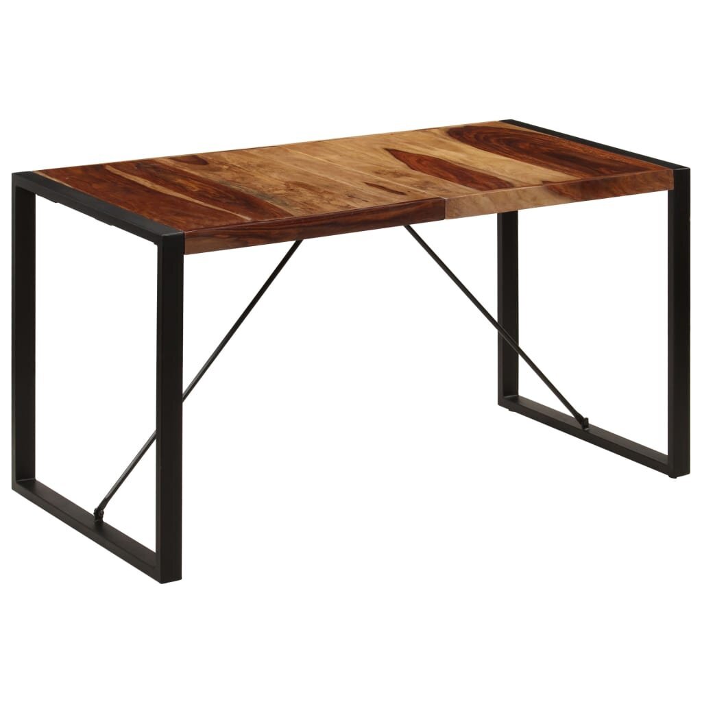 Stalas, 140x70x75cm, rausv. dalb. medienos masyvas kaina ir informacija | Virtuvės ir valgomojo stalai, staliukai | pigu.lt