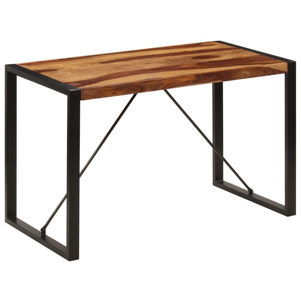 Stalas, 120x60x76 cm, rausv. dalb. medienos masyvas kaina ir informacija | Virtuvės ir valgomojo stalai, staliukai | pigu.lt