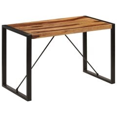 Stalas, 120x60x76 cm, rausv. dalb. medienos masyvas цена и информация | Кухонные и обеденные столы | pigu.lt