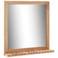Praustuvo spintelė su veidrodžiu, riešutmedžio medienos masyv. цена и информация | Vonios spintelės | pigu.lt