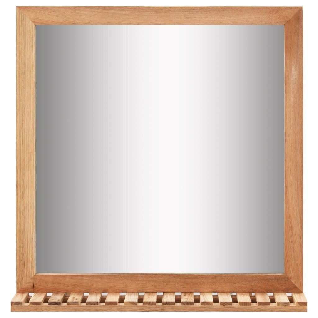 Praustuvo spintelė su veidrodžiu, riešutmedžio medienos masyv. kaina ir informacija | Vonios spintelės | pigu.lt