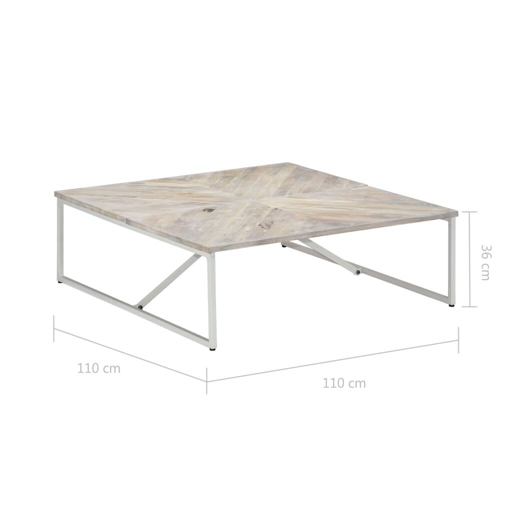 Kavos staliukas, 110x110x36cm, mango medienos masyvas kaina ir informacija | Kavos staliukai | pigu.lt