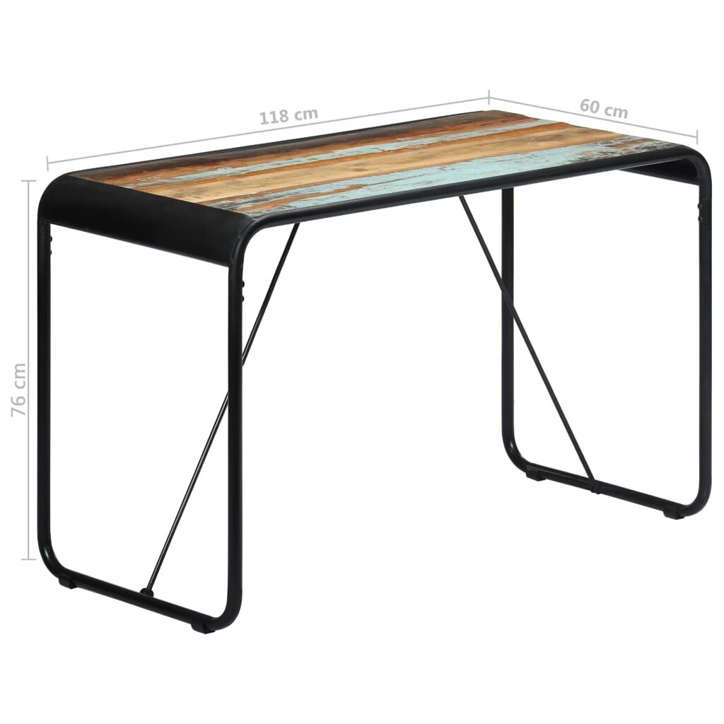 Stalas, 118x60x76cm, perdirbtos medienos masyvas kaina ir informacija | Virtuvės ir valgomojo stalai, staliukai | pigu.lt