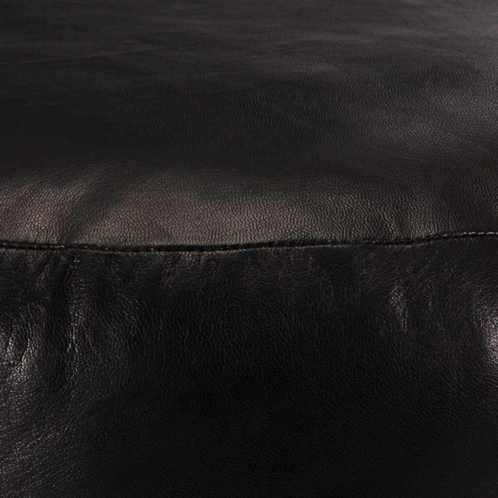 Pufas, juodos spalvos, 60x30 cm, tikra ožkos oda цена и информация | Sėdmaišiai ir pufai | pigu.lt