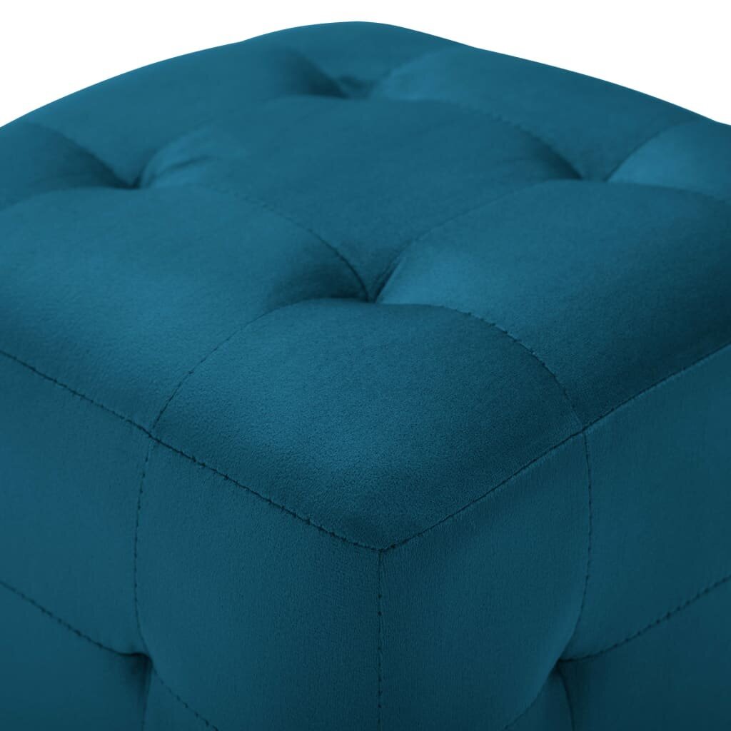 Naktinės spintelės, 2vnt., mėlynos spalvos, 30x30x30cm, aksomas kaina ir informacija | Spintelės prie lovos | pigu.lt