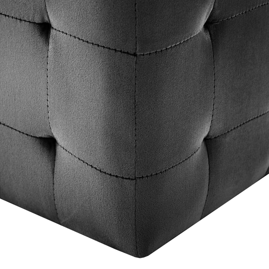 Naktinės spintelės, 2 vnt., juodos spalvos, 30x30x30cm, aksomas kaina ir informacija | Spintelės prie lovos | pigu.lt