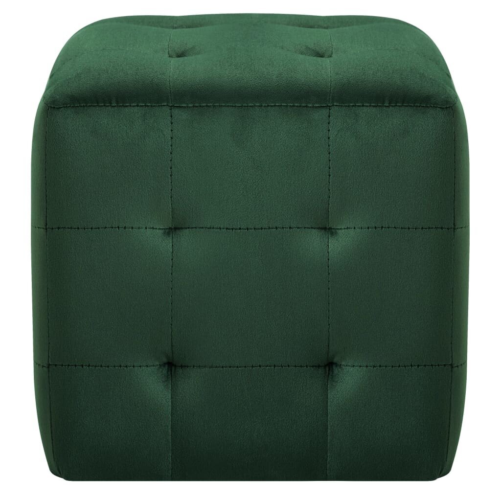 Naktinės spintelės, 2vnt., žalios spalvos, 30x30x30cm, aksomas kaina ir informacija | Spintelės prie lovos | pigu.lt