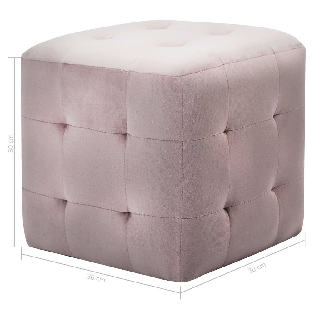 Naktinės spintelės, 2vnt., rožinės spalvos, 30x30x30cm, aksomas цена и информация | Spintelės prie lovos | pigu.lt