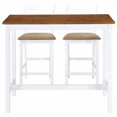 Baro baldų komplektas, 3 dalių, Vida XL, baltas цена и информация | Комплекты мебели для столовой | pigu.lt
