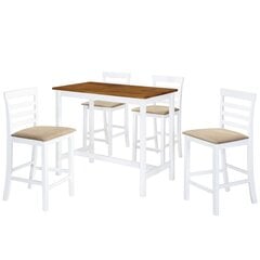 Baro baldų komplektas, 5 dalių,Vida XL, rudas/baltas цена и информация | Комплекты мебели для столовой | pigu.lt