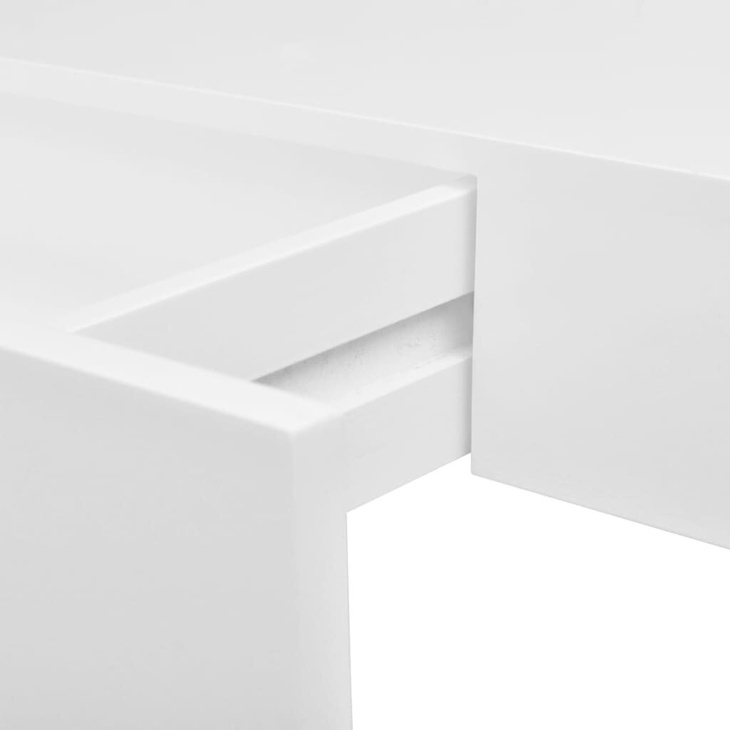 Pakabinama sieninė lentyna su stalčiais, 2vnt., baltos, 48cm kaina ir informacija | Lentynos | pigu.lt