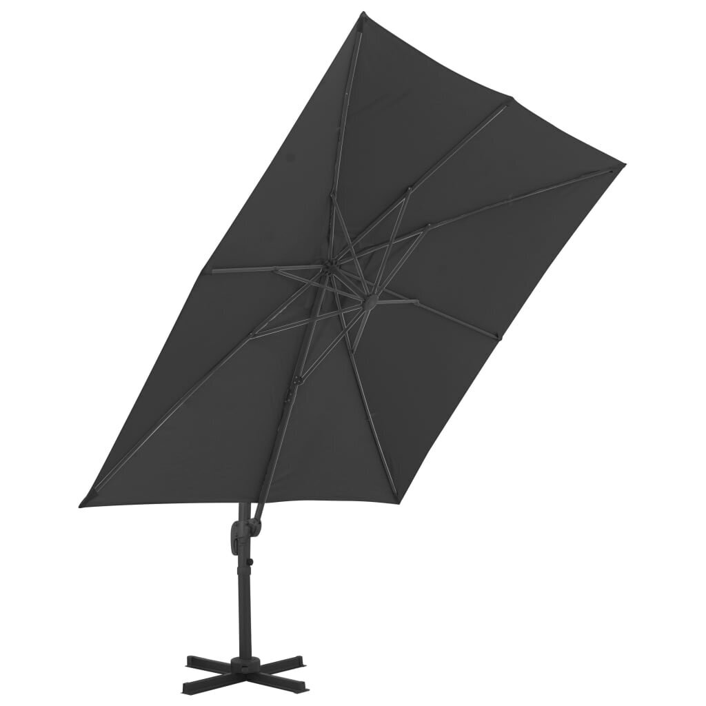 Lauko skėtis vidaXL su nešiojamu pagrindu, pilkos spalvos цена и информация | Skėčiai, markizės, stovai | pigu.lt