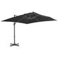Lauko skėtis vidaXL su nešiojamu pagrindu, pilkos spalvos kaina ir informacija | Skėčiai, markizės, stovai | pigu.lt