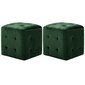 Pufai, 2 vnt., žalios spalvos, 30x30x30 cm, aksomas (249019) цена и информация | Sėdmaišiai ir pufai | pigu.lt