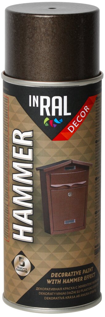 Aerozoliniai dažai, Decor Hammer, antracitas, 400ml, Inral kaina ir informacija | Dažai | pigu.lt