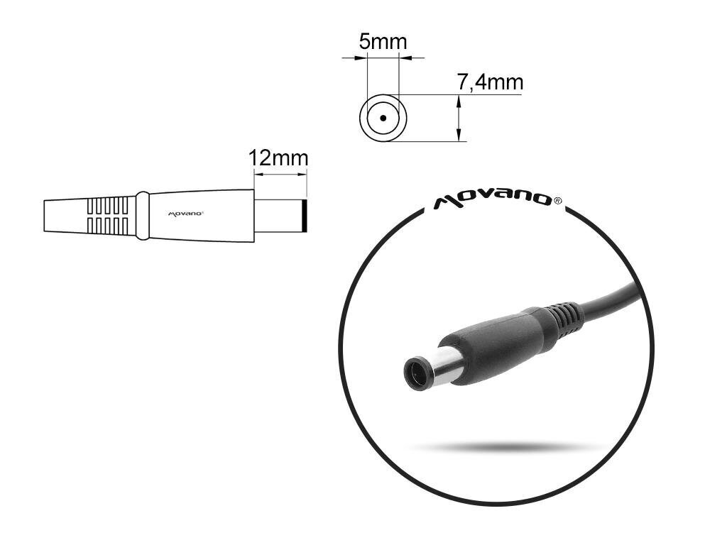 Mitsu 19.5V, 3.33A, 65W kaina ir informacija | Įkrovikliai nešiojamiems kompiuteriams | pigu.lt