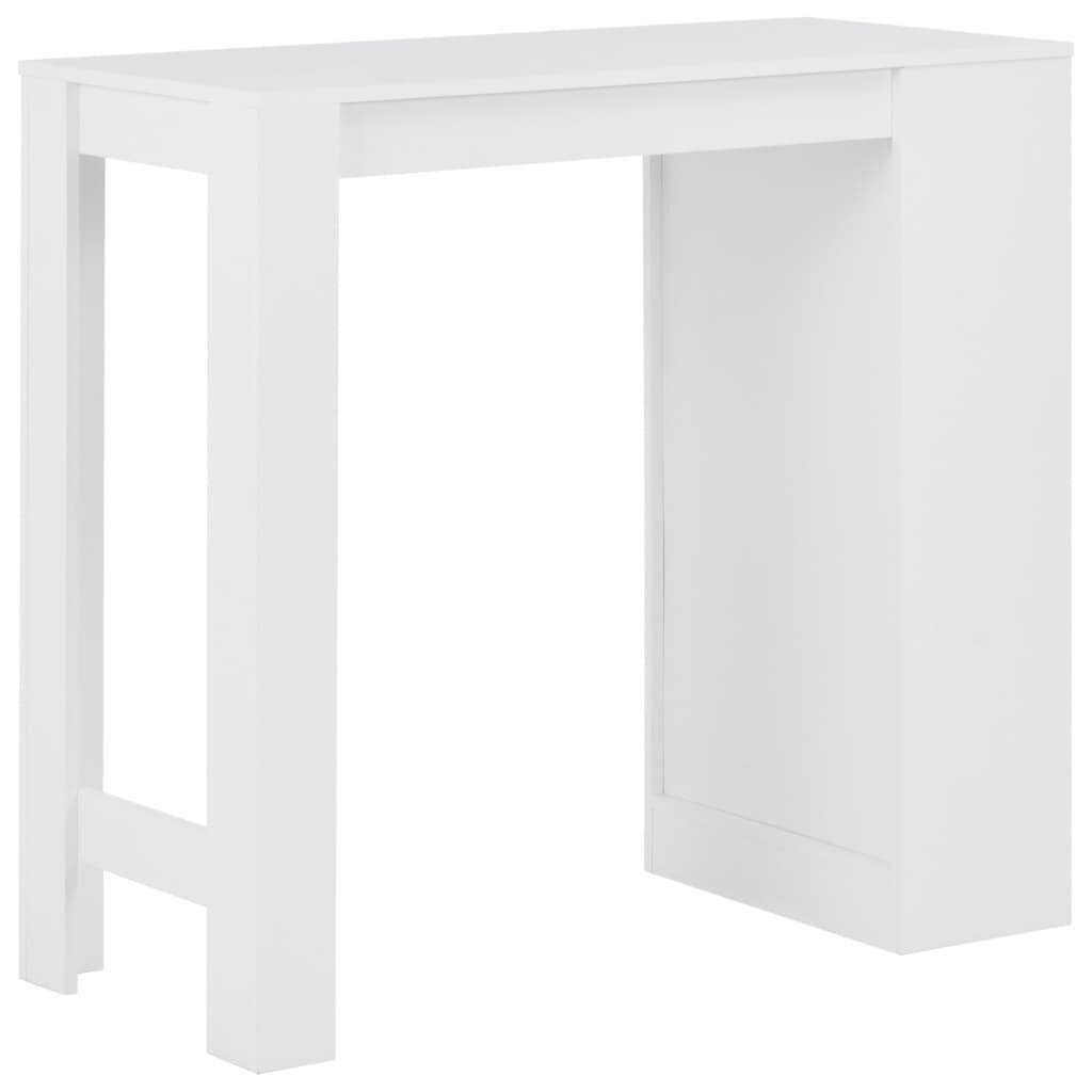 Baro stalas su lentyna, 110x50x103cm, baltas, kaina ir informacija | Virtuvės ir valgomojo stalai, staliukai | pigu.lt