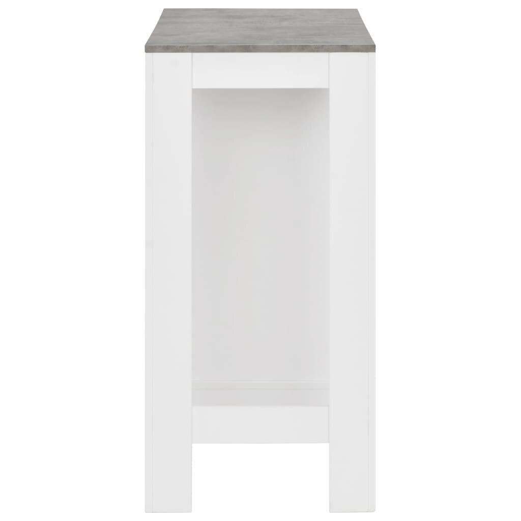 Baro stalas su lentyna, 110x50x103cm, baltas kaina ir informacija | Virtuvės ir valgomojo stalai, staliukai | pigu.lt