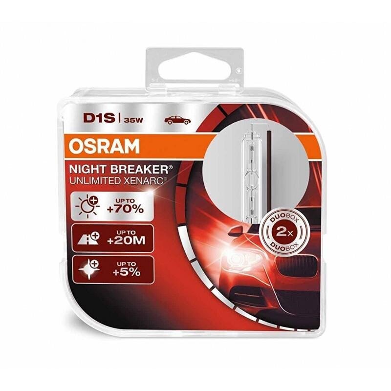 Osram ksenono lempa D1S Xenarc Night Breaker Laser +200% 2 vnt. цена и информация | Automobilių lemputės | pigu.lt