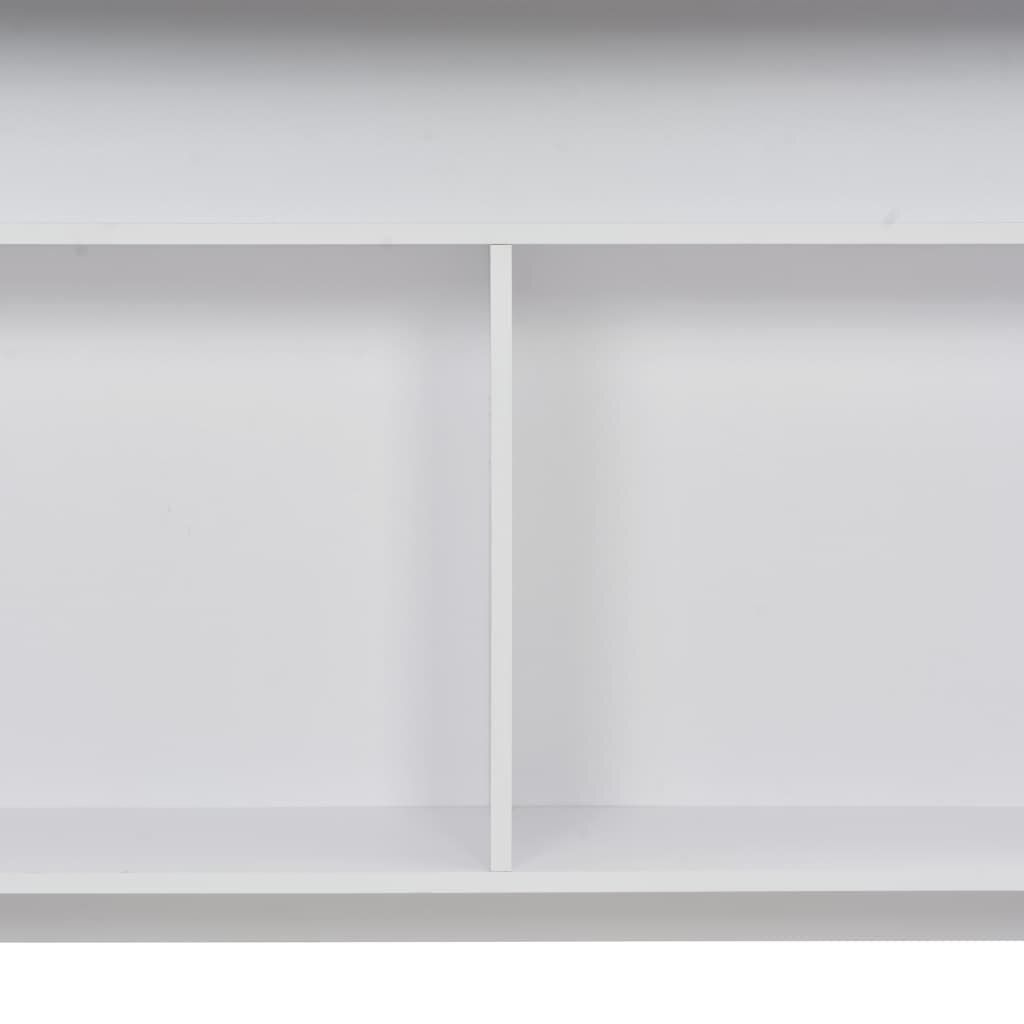 Baro stalas su 2 stalviršiais 130x40x120cm, balta kaina ir informacija | Virtuvės ir valgomojo stalai, staliukai | pigu.lt