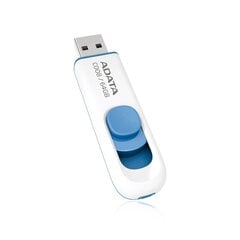 Карта памяти USB A-DATA C008 32GB, белая/синяя цена и информация | USB накопители | pigu.lt