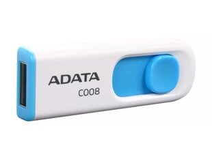 Карта памяти USB A-DATA C008 32GB, белая/синяя цена и информация | USB накопители | pigu.lt