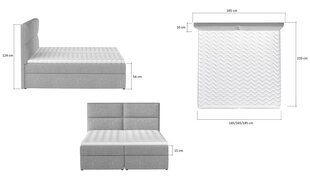 Кровать NORE Amber, 180x200 см, серая цена и информация | Кровати | pigu.lt
