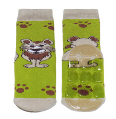 Детские нескользяшие носки для ползания «Лев» цена и информация | Колготки, носочки для новорожденных | pigu.lt