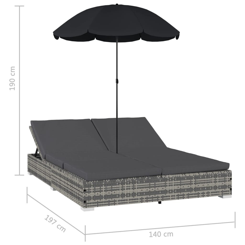 Lauko gultas su skėčiu kaina ir informacija | Gultai | pigu.lt