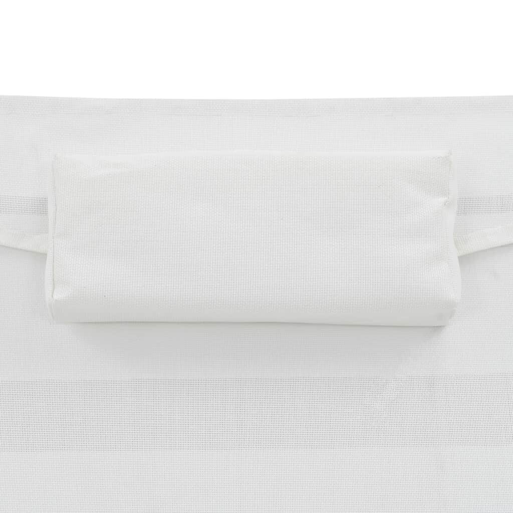 Saulės gultas su pagalvėlėmis, juodas/baltas kaina ir informacija | Gultai | pigu.lt