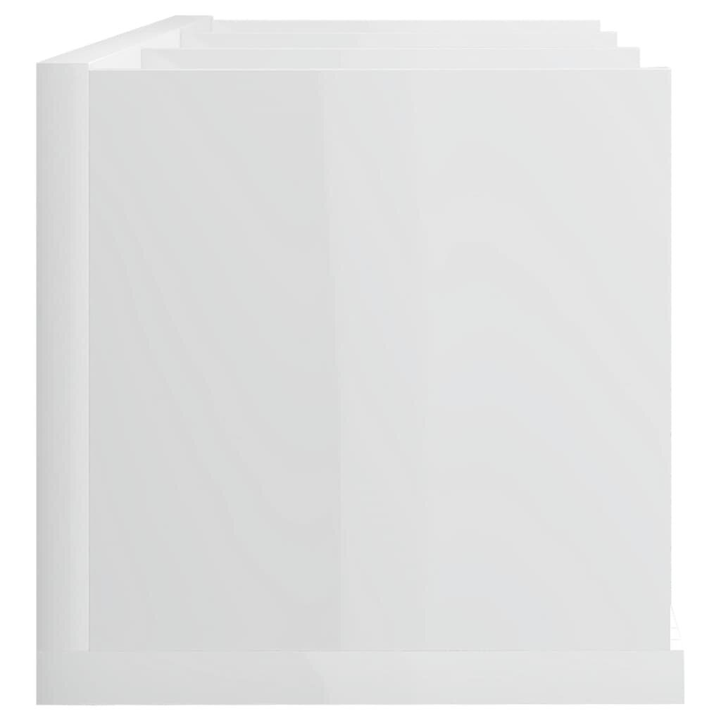 Sieninė lentyna kompaktiniams diskams, 75x18x18 cm, balta цена и информация | Lentynos | pigu.lt