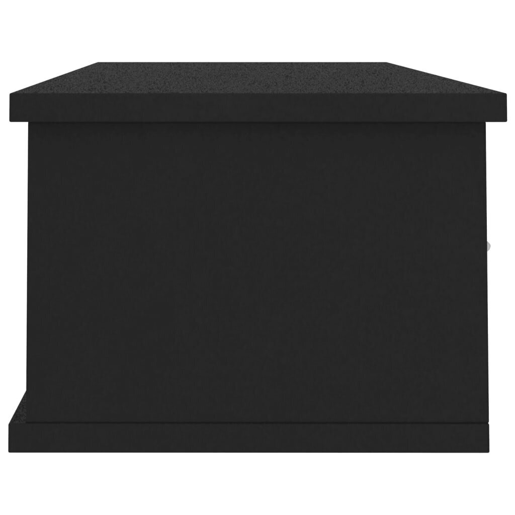 Sieninė lentyna, 90x26x18.5 cm, juoda kaina ir informacija | Lentynos | pigu.lt