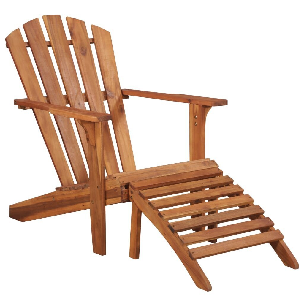 Sodo Adirondack kėdė su atrama kojoms, ruda kaina ir informacija | Lauko kėdės, foteliai, pufai | pigu.lt