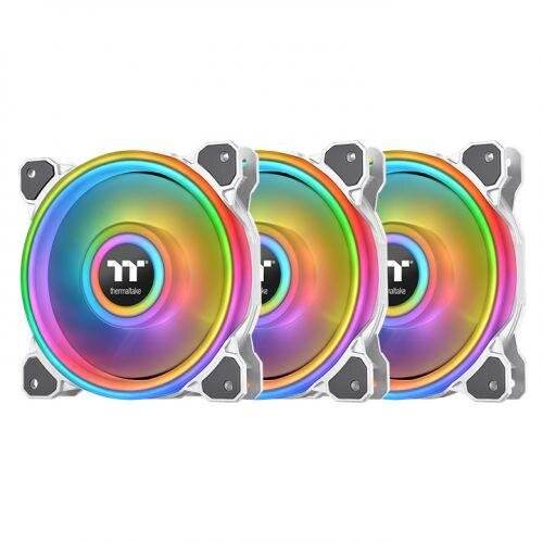 Thermaltake Riing Quad 14 RGB 3Pack Fan White CL-F101-PL14SW-A kaina ir informacija | Kompiuterių ventiliatoriai | pigu.lt