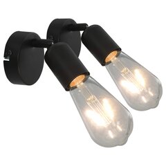 Taškiniai šviestuvai, 2vnt., juodos spalvos, 2W, E27 kaina ir informacija | Lubiniai šviestuvai | pigu.lt