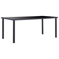 Stalas, 180x90x75cm, grūdintas stiklas, juodas kaina ir informacija | Virtuvės ir valgomojo stalai, staliukai | pigu.lt