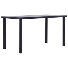 Stalas, 140x70x75cm, juodas ir betono pilkas цена и информация | Кухонные и обеденные столы | pigu.lt