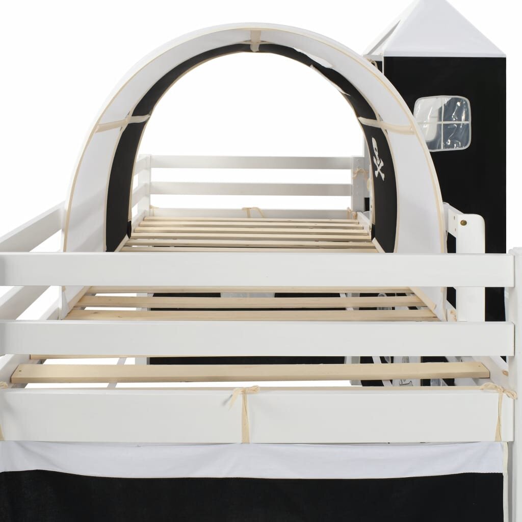 Vaikiškos dviaukštės lovos rėmas su čiuožykla ir kopėčiomis kaina ir informacija | Vaikiškos lovos | pigu.lt