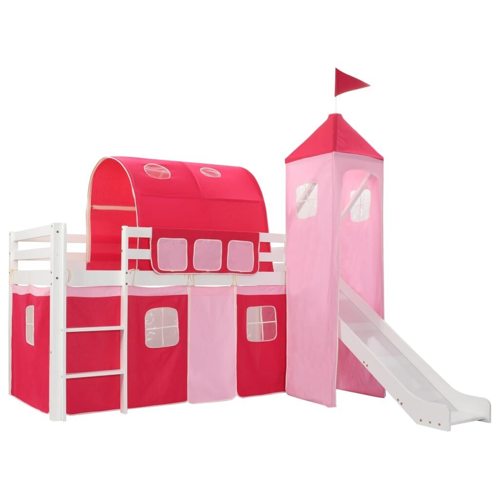 Dviaukštė lova, rožinė kaina ir informacija | Vaikiškos lovos | pigu.lt