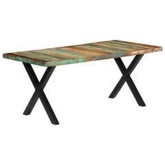 Stalas, 180x90x76 cm, perdirbtos medienos masyvas kaina ir informacija | Virtuvės ir valgomojo stalai, staliukai | pigu.lt