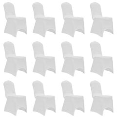 Kėdžių užvalkalai, 12vnt., baltos spalvos, įtempiami (2x241197) kaina ir informacija | Baldų užvalkalai | pigu.lt