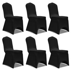 Kėdžių užvalkalai, 12 vnt., juodi, įtempiami (2x241198) цена и информация | Чехлы для мебели | pigu.lt