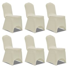 Kėdžių užvalkalai, 12vnt., kreminės sp., įtempiami (2x241199) kaina ir informacija | Baldų užvalkalai | pigu.lt