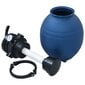 Smėlio filtras baseinui su 4 padėčių vožtuvu, 300mm, mėlynas kaina ir informacija | Baseinų filtrai | pigu.lt