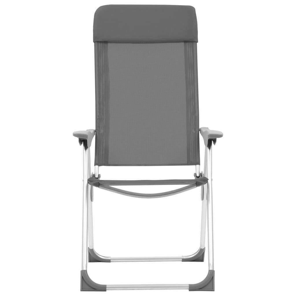 Sulankstomos kempingo kėdės, 4 vnt., pilkos kaina ir informacija | Turistiniai baldai | pigu.lt