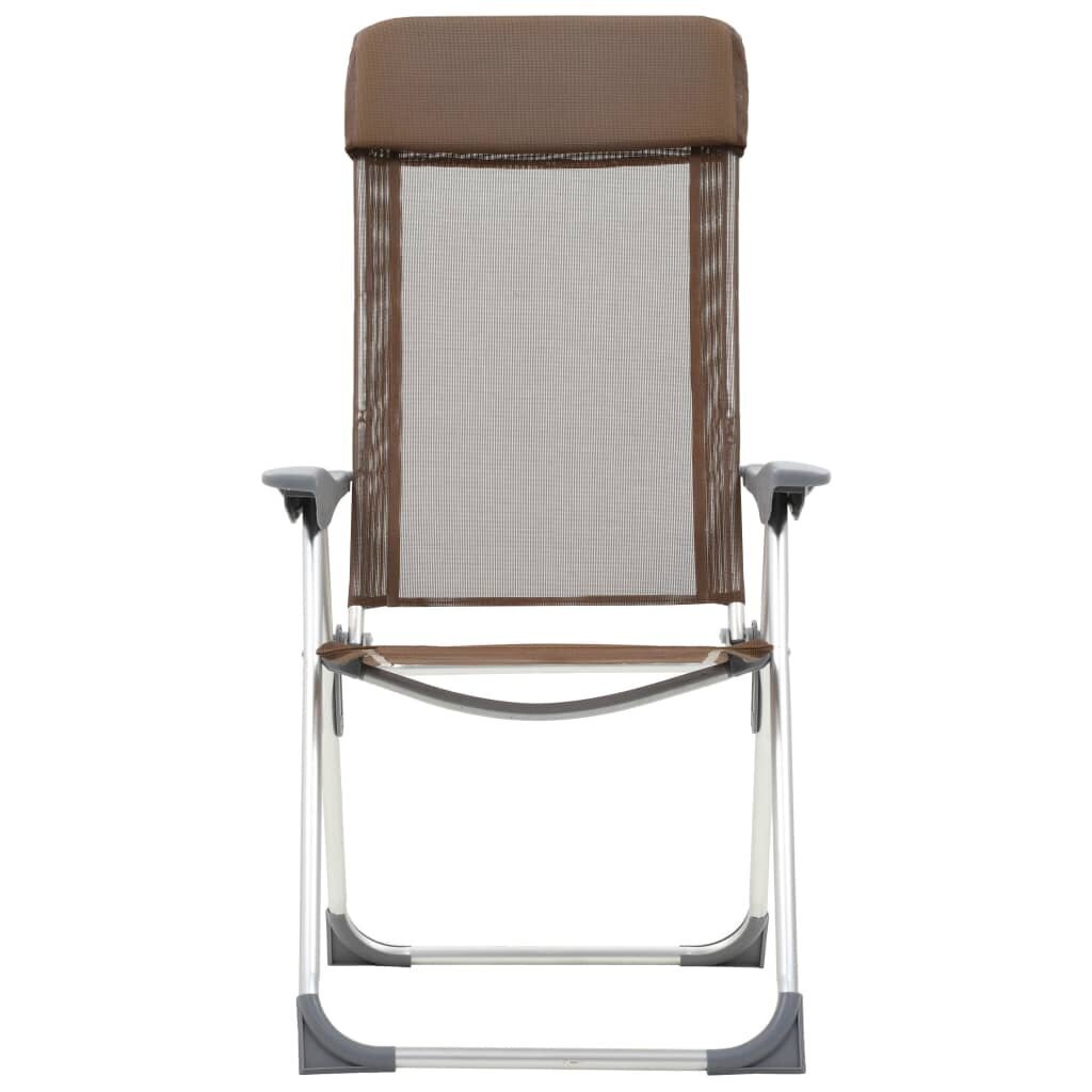 Sulankstomos kempingo kėdės, 4 vnt., rudos цена и информация | Lauko kėdės, foteliai, pufai | pigu.lt